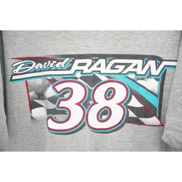 GC‎ Vintage David Ragan #38 NASCAR Shirt Mens Racing Graphic Gray No Tag / Size - Picture 2 of 7